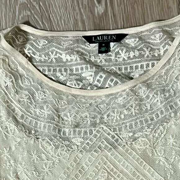 Ralph Lauren Boho Cottagecore Lace Sheer Overlay Cami 2 Piece Boxy blouse M - Picture 10 of 12
